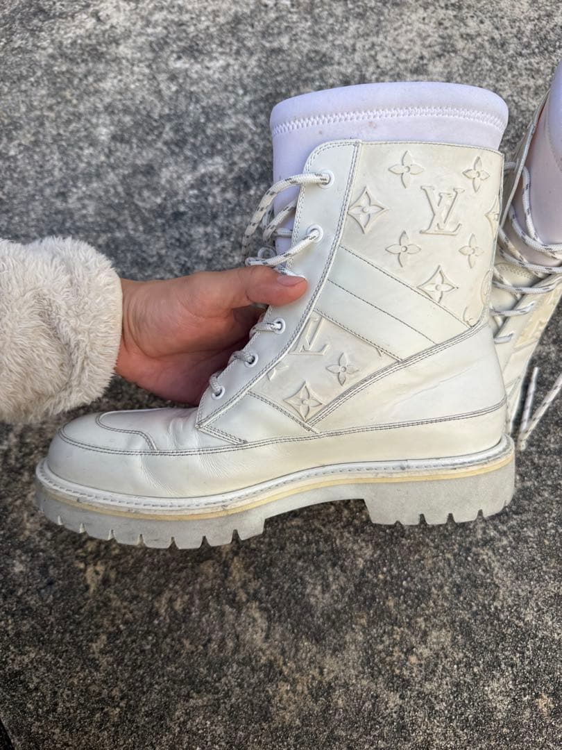 LOUIS VUITTONモノグラムワークブーツ ランドスケープ 20SS 白