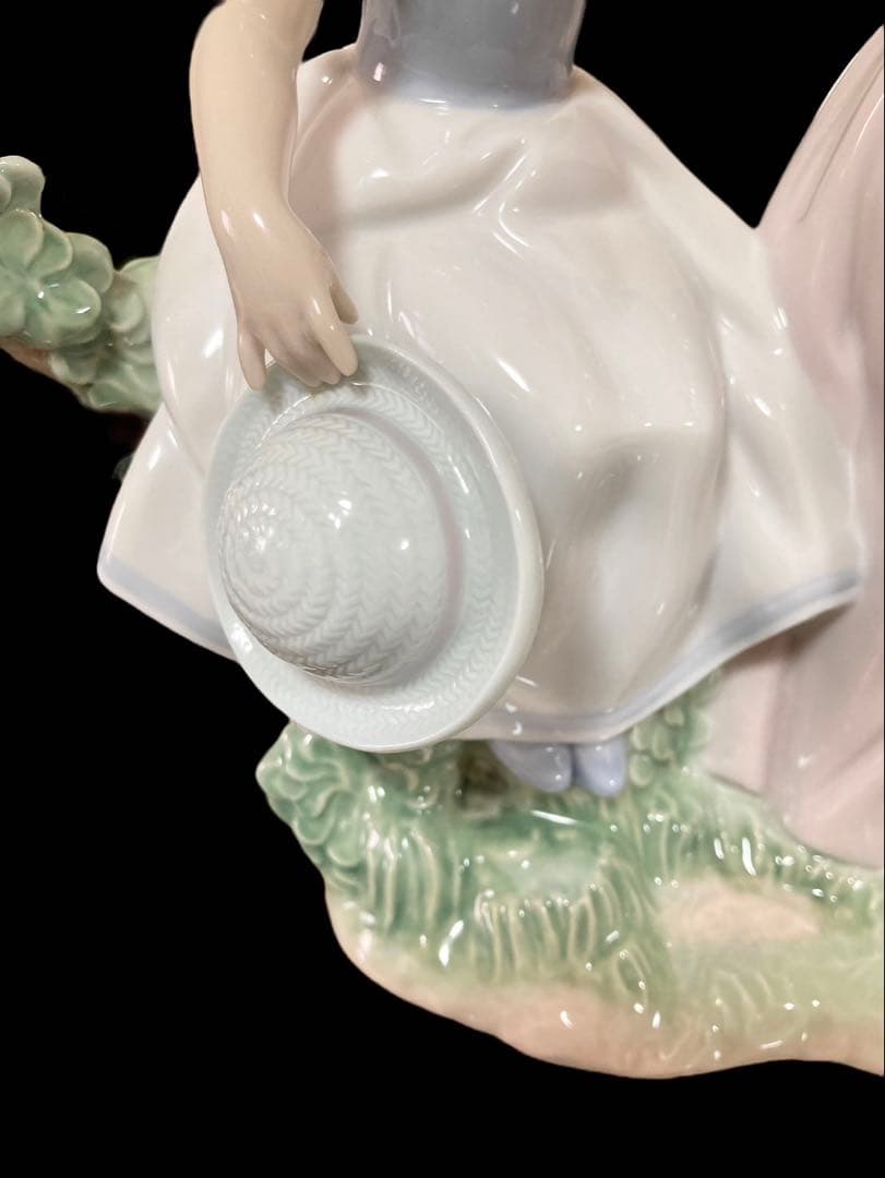 リヤドロ LLADRO 仲良しの2人 陶器人形 花と少女 置物(W)