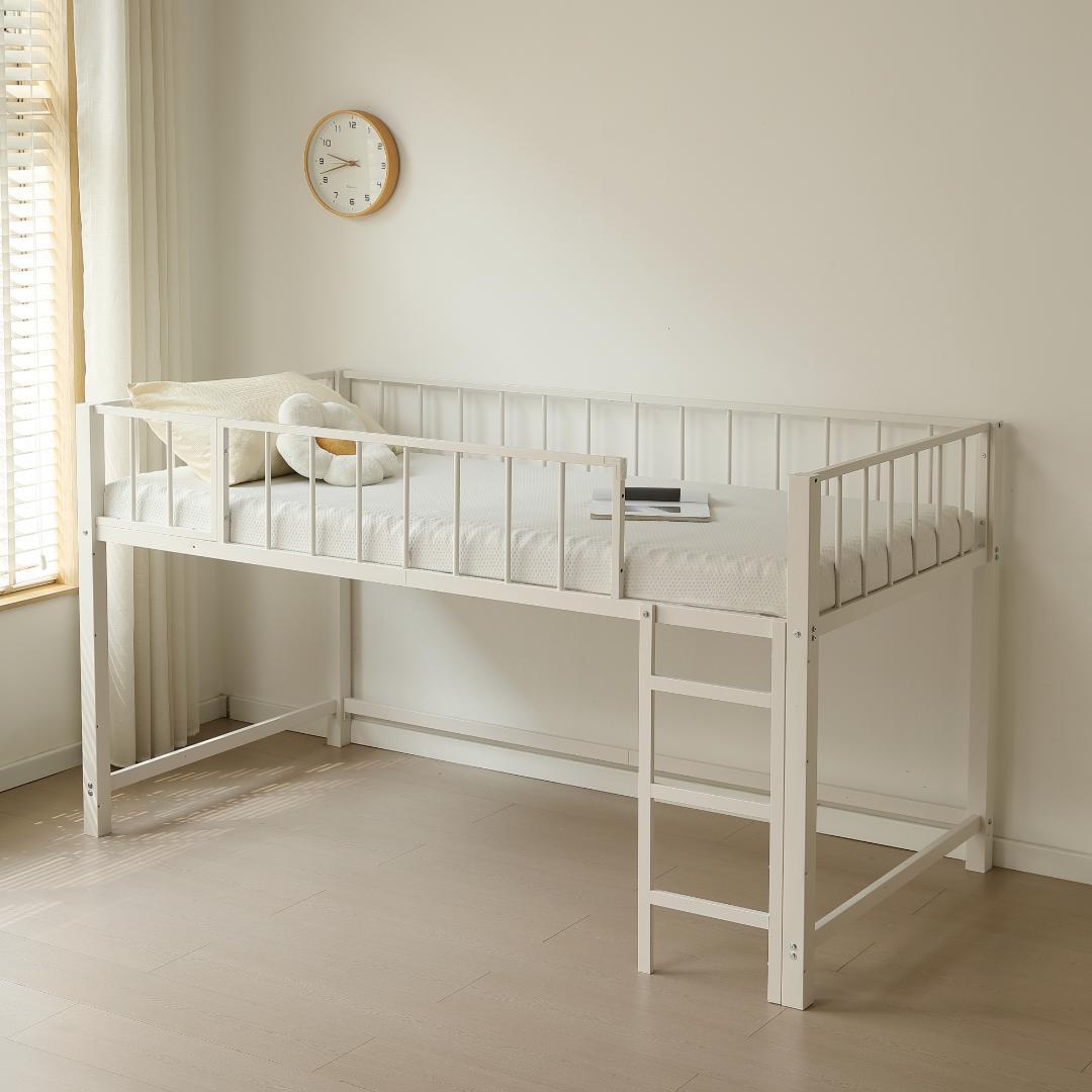 限定価格！ロフトベッド（S） 高さ110cm下収納 省スペース　WHITE