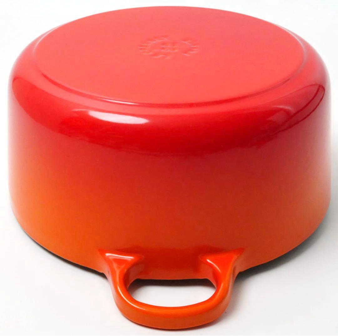 【極美品】LE CREUSET　ココット ロンド オレンジ22cm