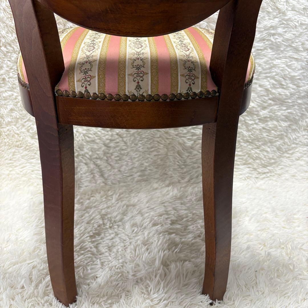 美品　猫脚　ヨーロピアン　クラシック調 木製 彫刻ストライプ柄　アンティーク風