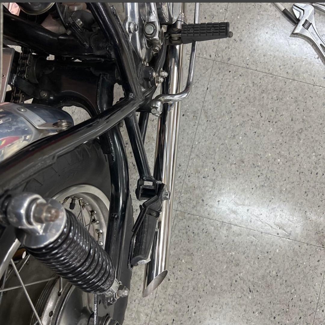 細*聖様 ワンオフ　SR400 ショート菅　ドラッグパイプスラッシュカットマフラ