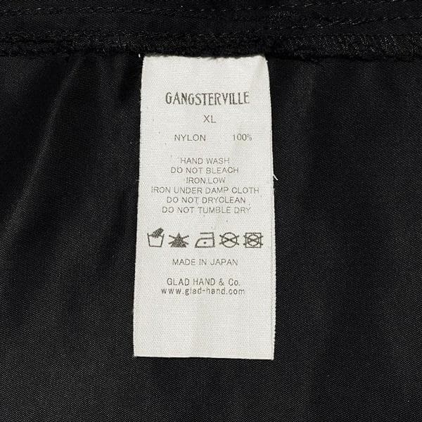 良品 GANGSTERVILLE バックプリントナイロンジャケット ブラックXL
