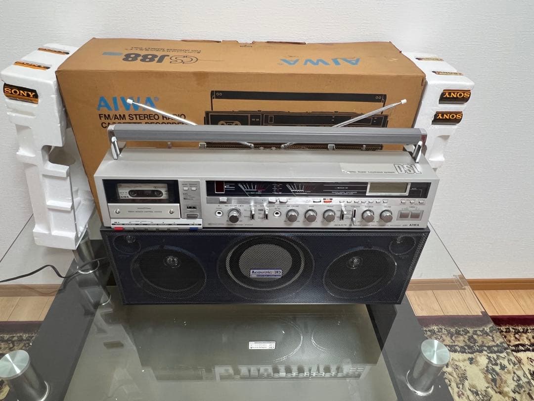 昭和レトロ◆AIWA アイワCS-J88 ラジカセ未使用近い動作品美品ビンテージ