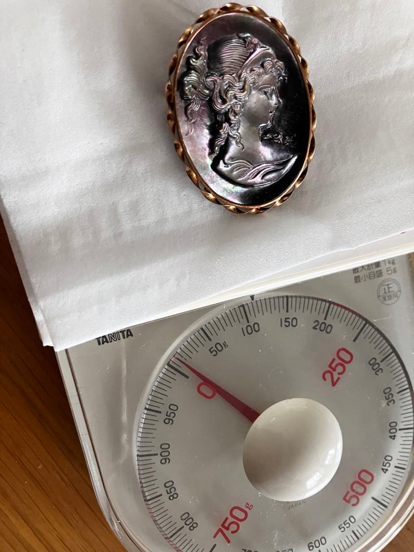 カメオK14　ブローチ　ネックレス　2way