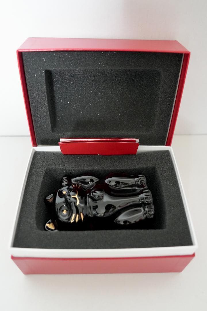 美品【バカラ まねき猫 レッド】箱付き 希少品 クリスタル