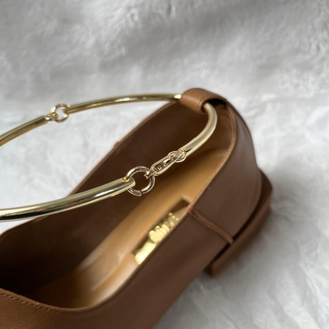 美品☆グリーズ 25cm パンプス レザースクエアクロスシームアンクルフラット