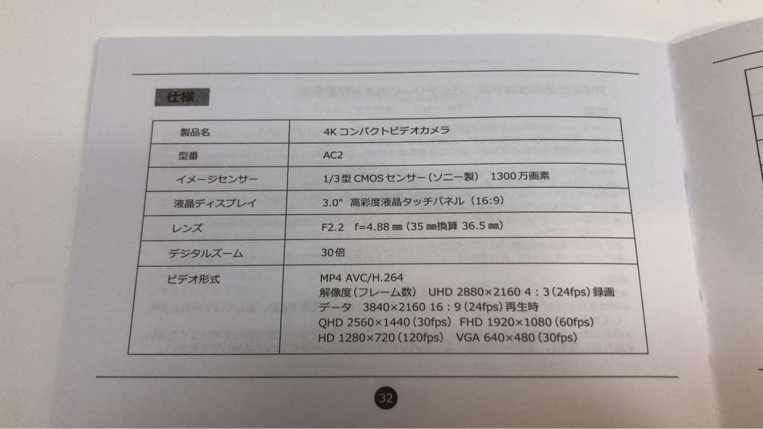 RXC 4K ビデオカメラ　ハンディカメラ