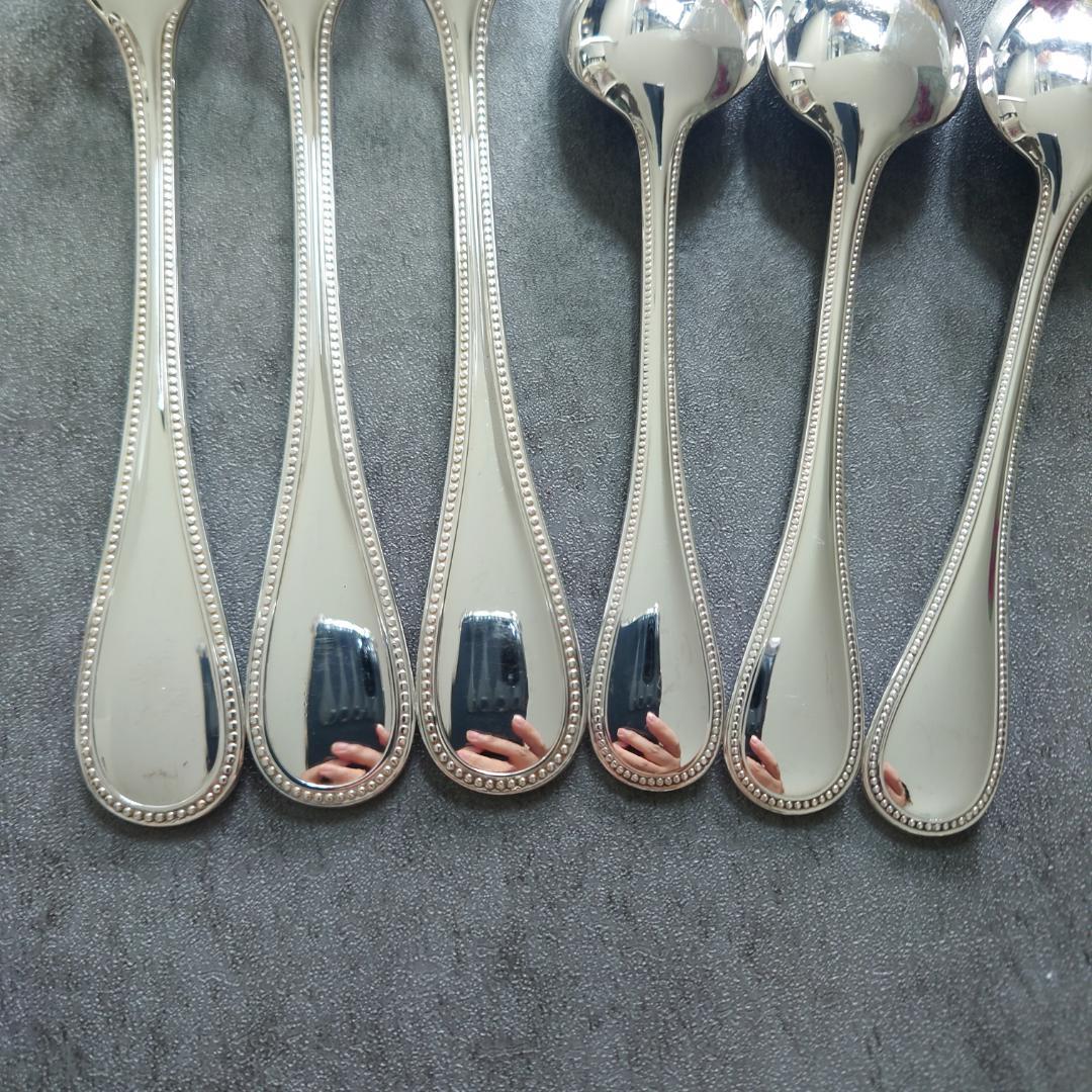 美品 クリストフル パール ケーキフォーク コーヒースプーン 6点