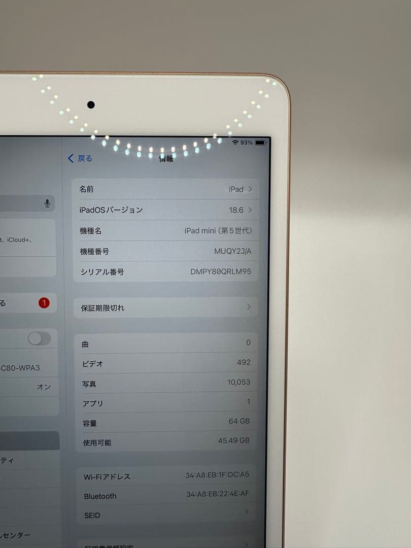 Apple iPadmini5 ゴールド　64GB Wi-Fiモデル