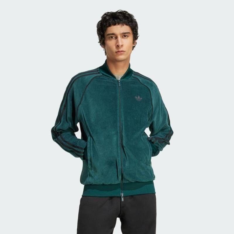 ☆9937_1 adidas SST ベロア トラックトップ オーロラアイビー