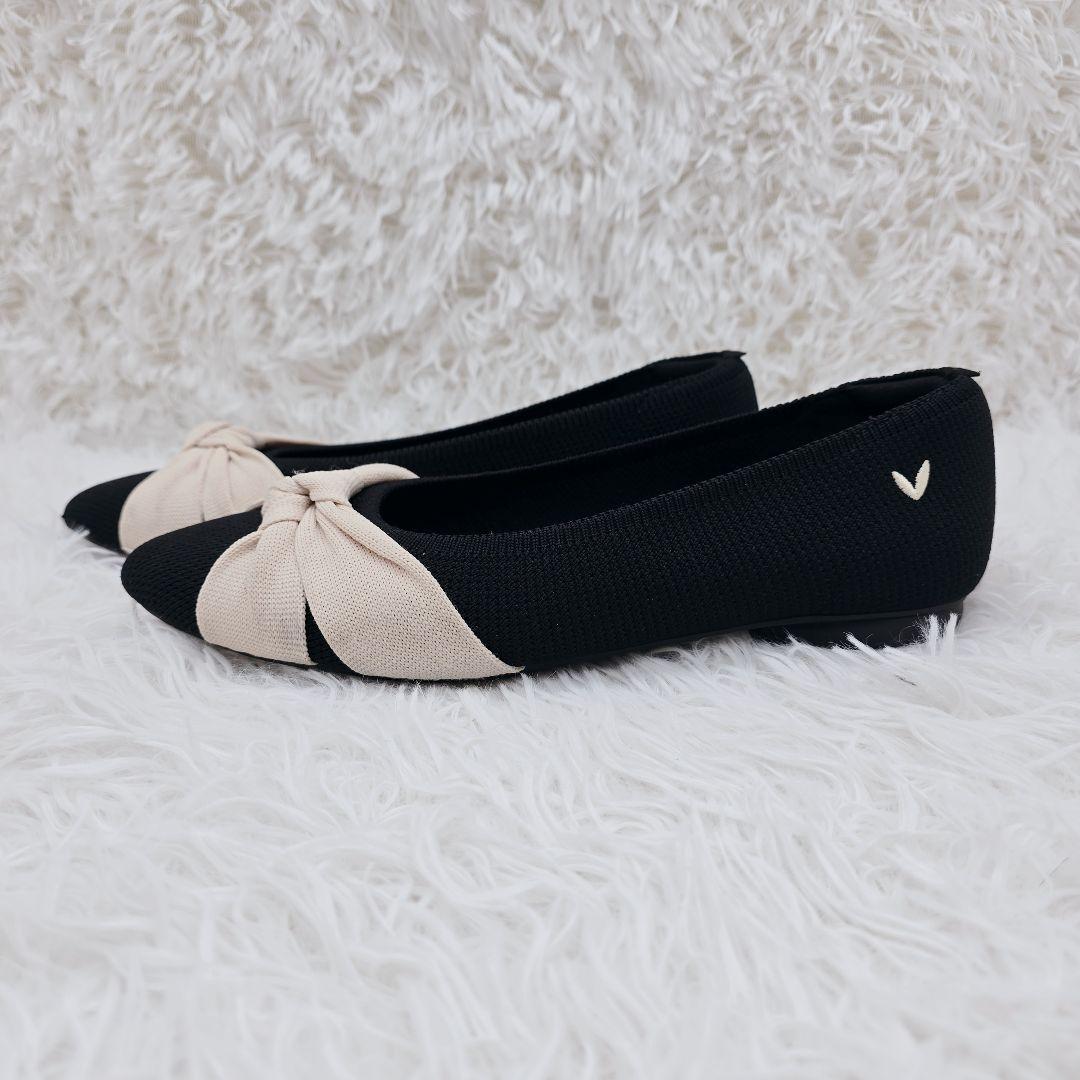 ✨極美品✨VIVAIA Bibi 結びデザイン フラットシューズ 黒 23cm