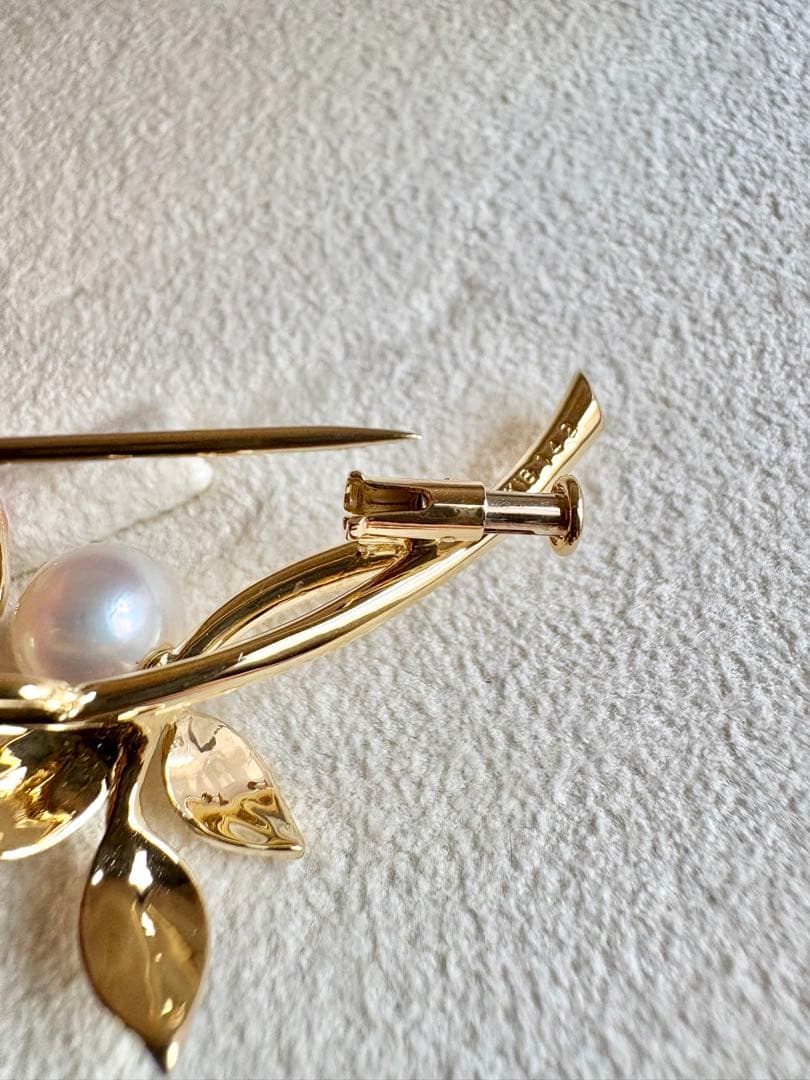 稀少 ミキモト プリンセスグレースコレクション ブローチ K18 パール 極美品