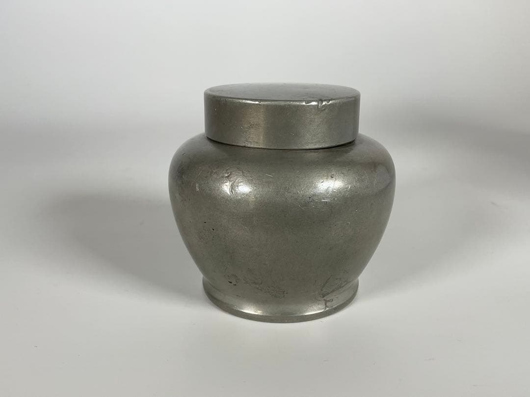 錫　茶入れ　英祥堂造　茶道具　煎茶道具