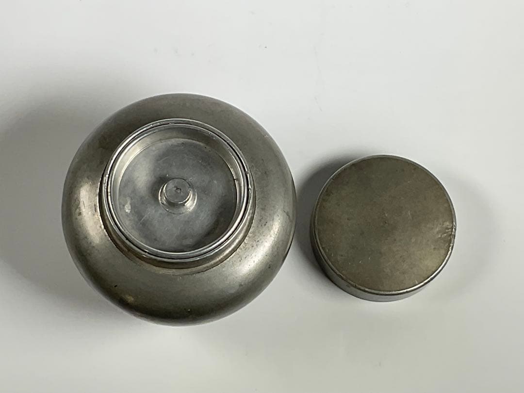 錫　茶入れ　英祥堂造　茶道具　煎茶道具