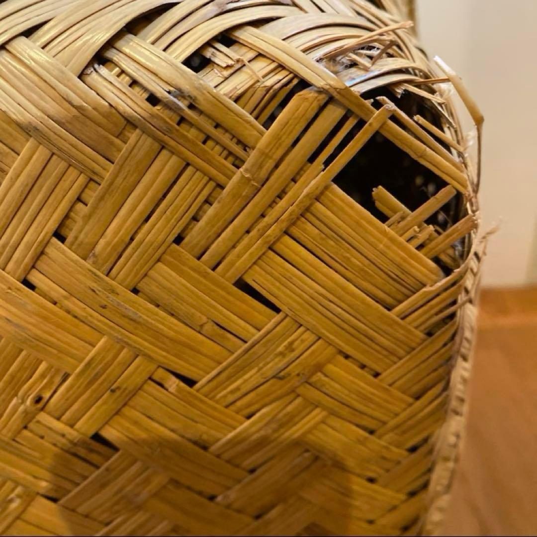 【最終価格】 ① 竹行李 柳ごおり昭和レトロ 葛籠 竹細工 大籠 箪笥カゴ