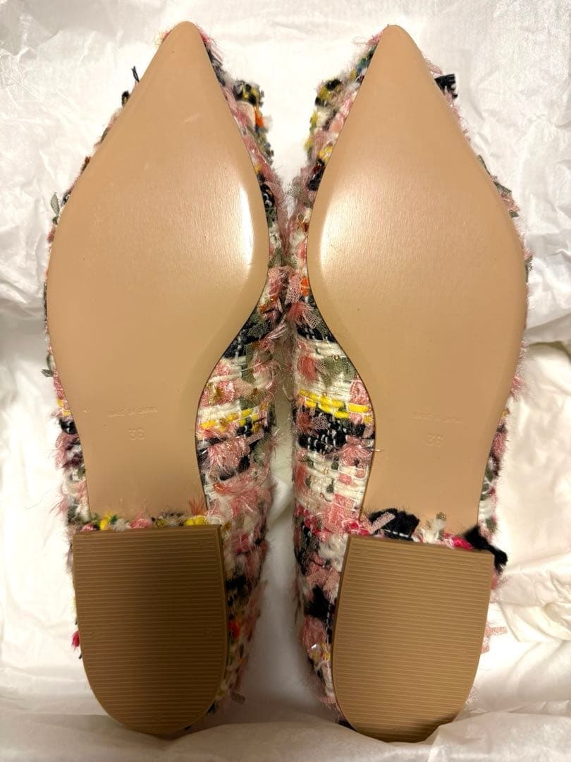 【新品】PIPPICHIC ANNA V JWL ツイードフラットシューズ36