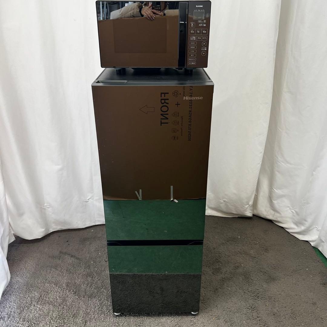 ★125　冷蔵庫　レンジ　一人暮らし　家電セット　黒　小型　安い　設置無料