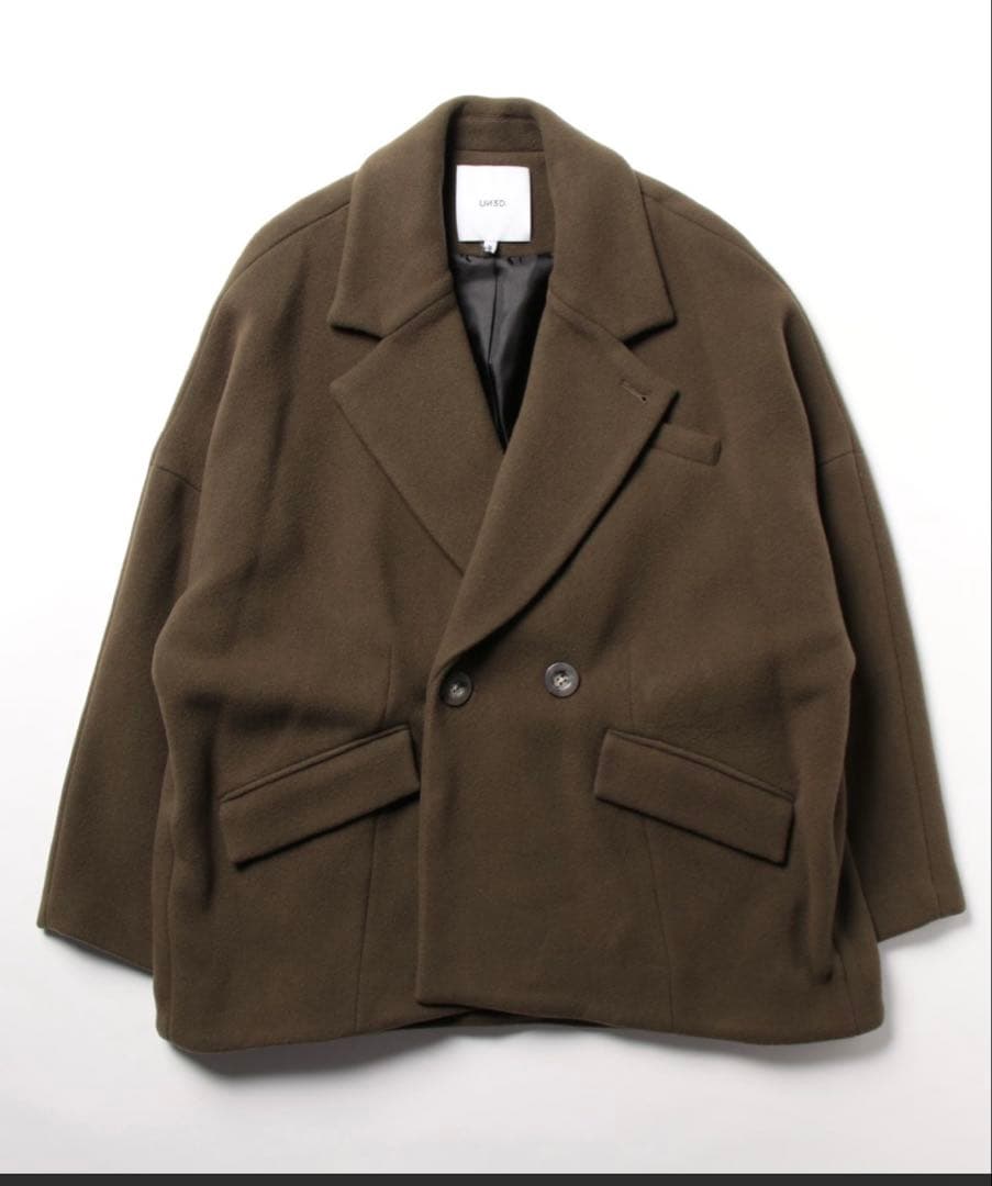 ●美品●UN3D.アンスリード ドルマンミドルウールコート⭐︎カーキ