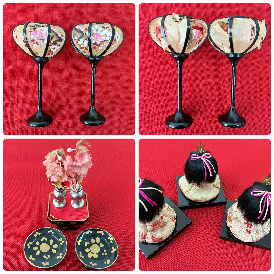 美形！顔良し！昭和初期 木目込みお雛様 15人 コンパクト アンティーク雛人形