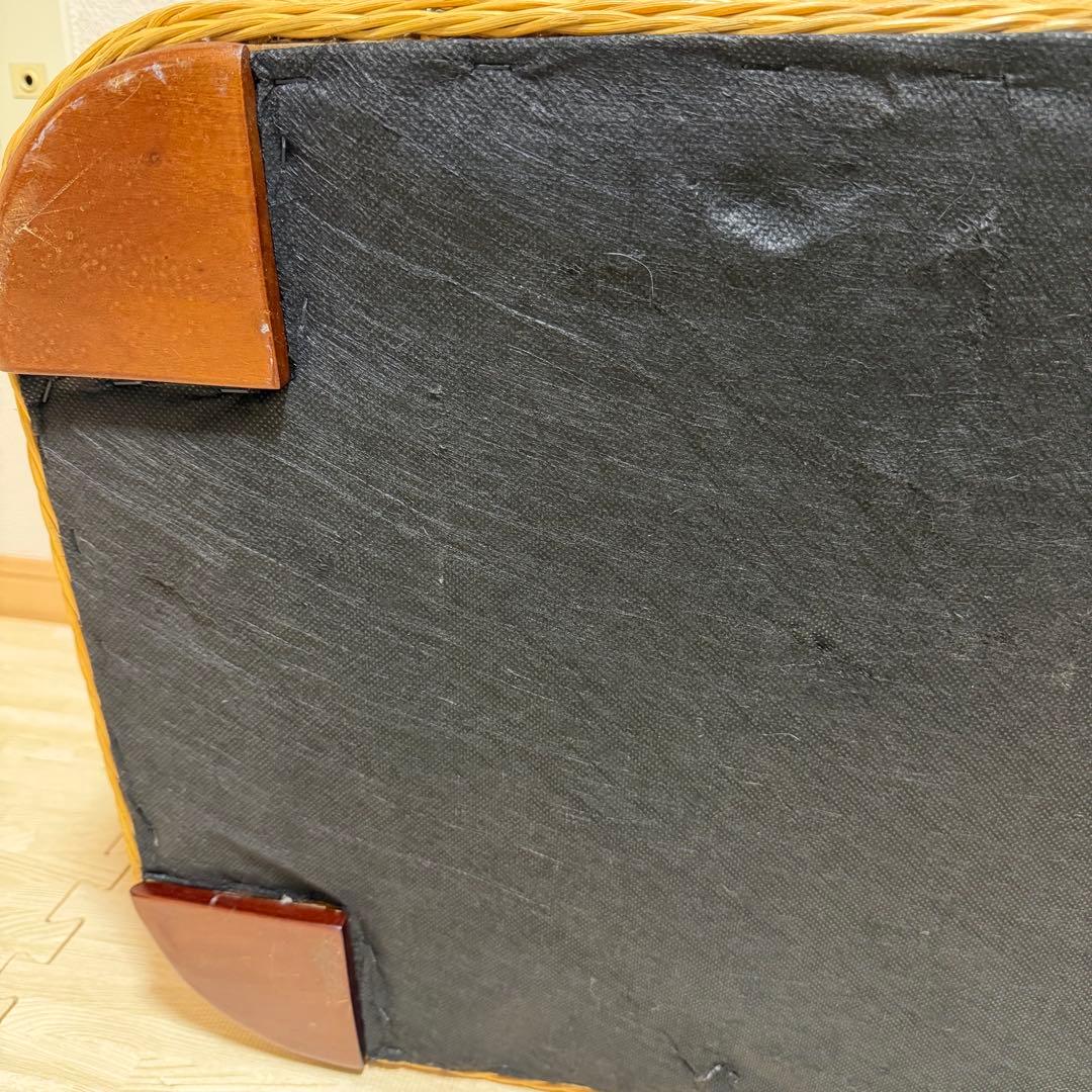 ラタン ガラステーブル 籐 ローテーブル