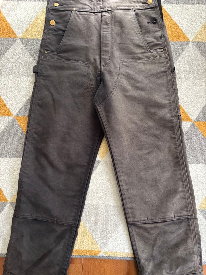 カーハート ダブルニー ブラック オーバオール アメカジ 30×32