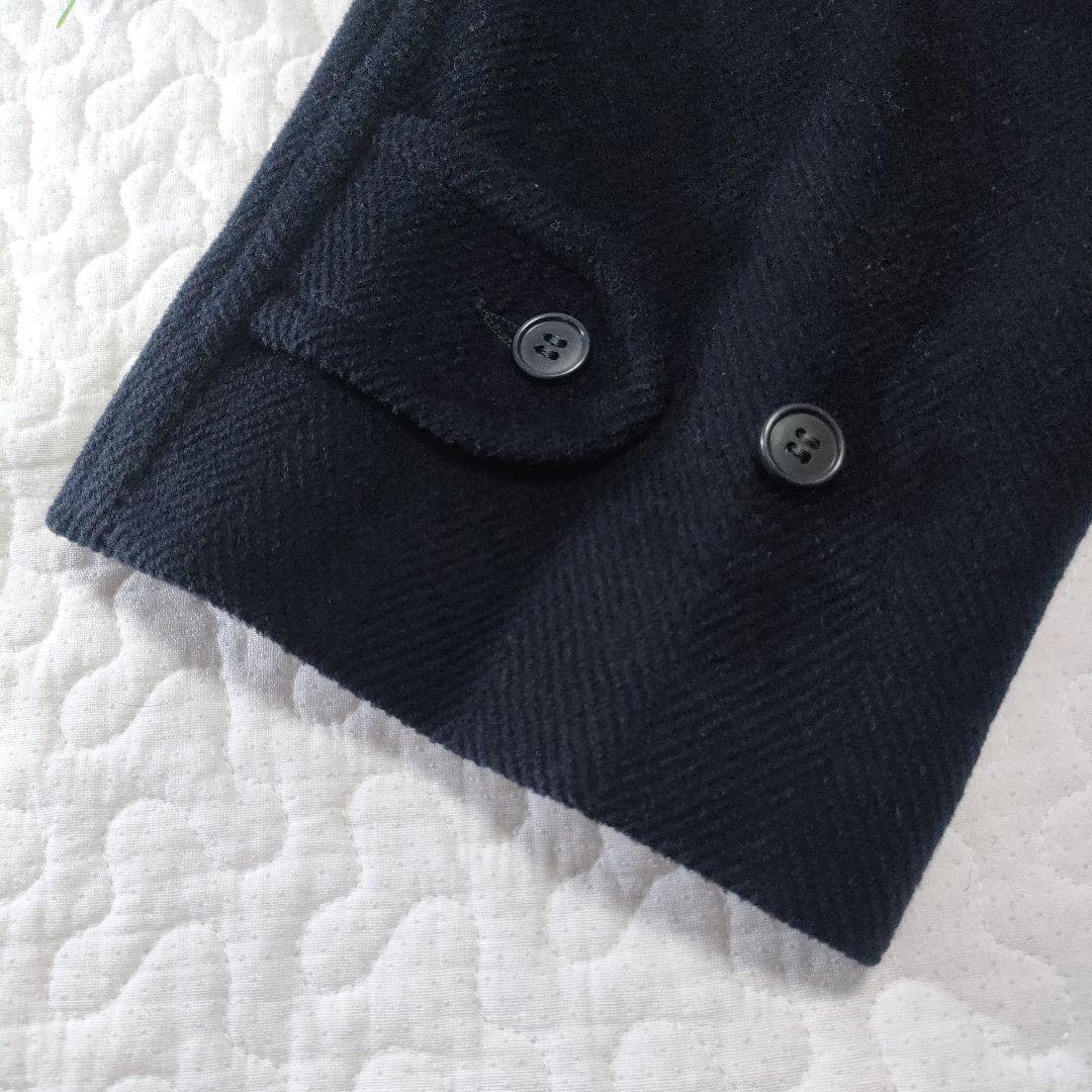 グローバーオール　英国製ダッフルコート　ヘリンボーン　ネイビー　L相当