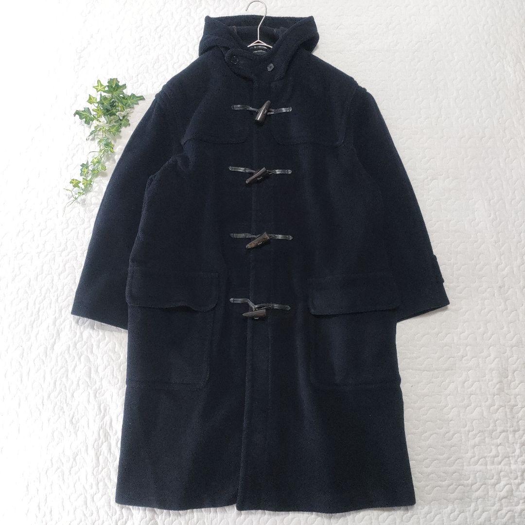 グローバーオール　英国製ダッフルコート　ヘリンボーン　ネイビー　L相当