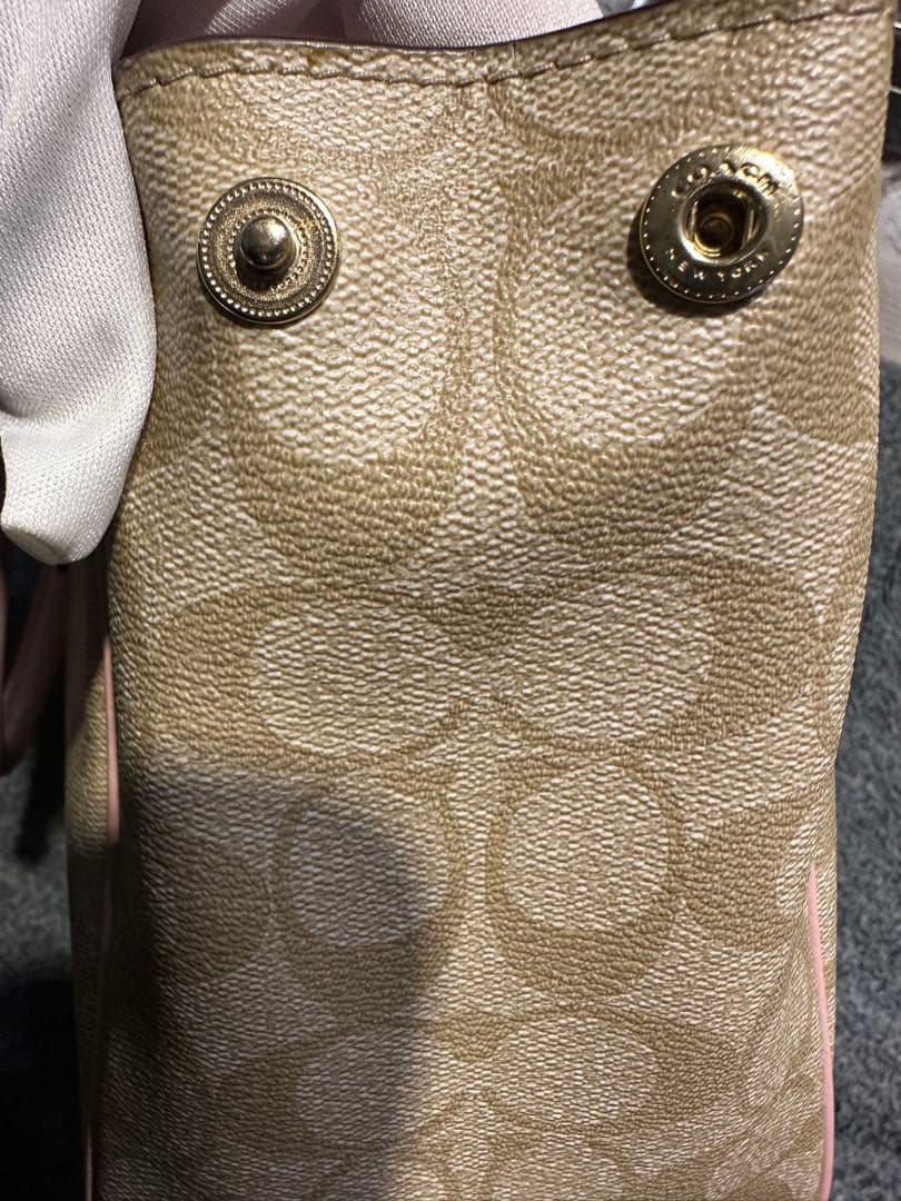 COACH ショルダーバッグ ベージュ ピンク 2WAY 美品