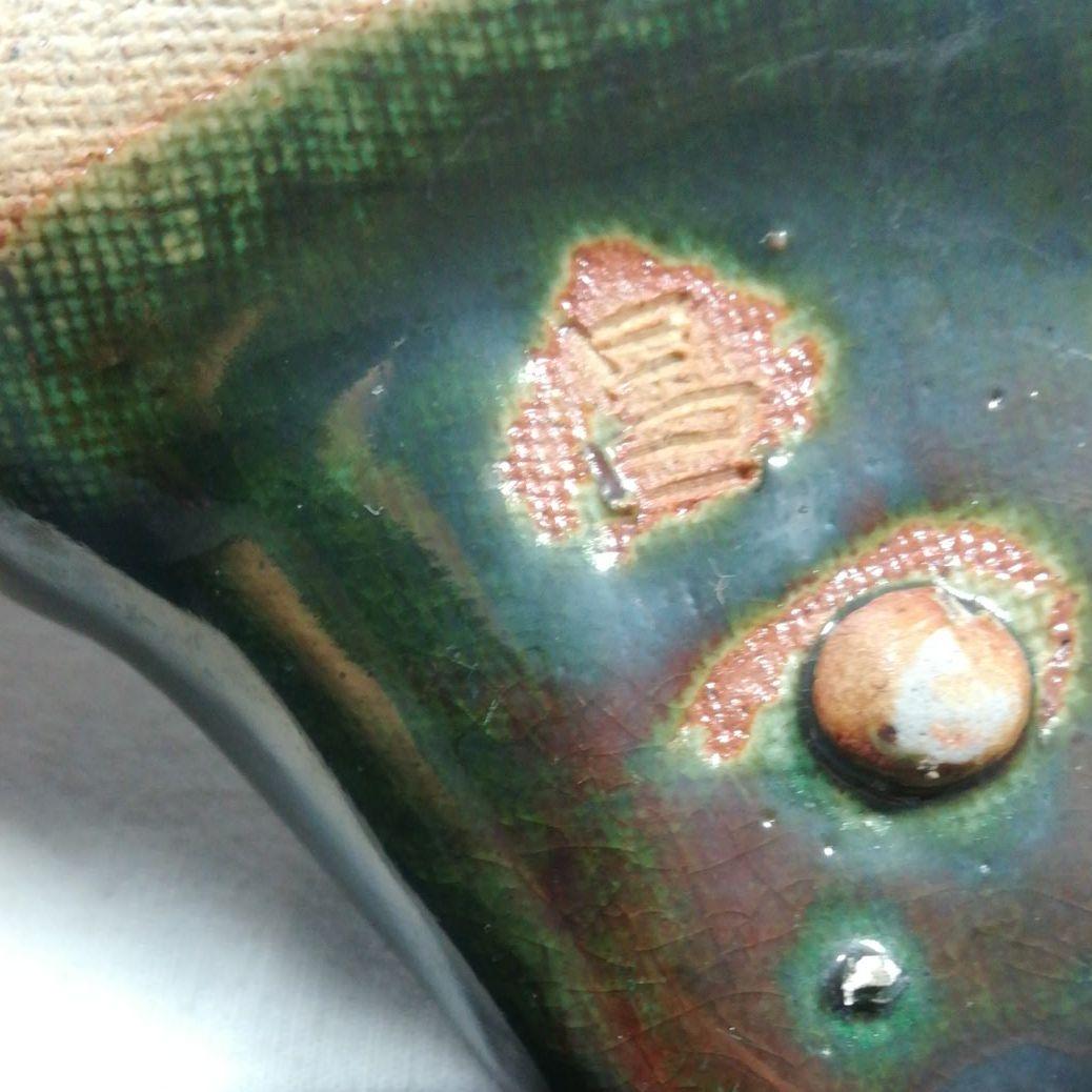 在銘あり　織部焼　扇形銘々皿　５客　懐石料理