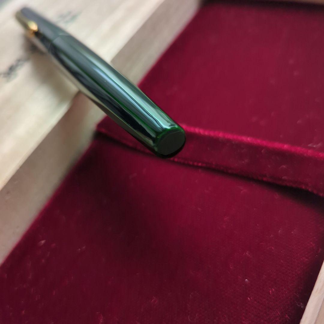 中屋万年筆「十角 緑溜 ポータブル」太字（B）