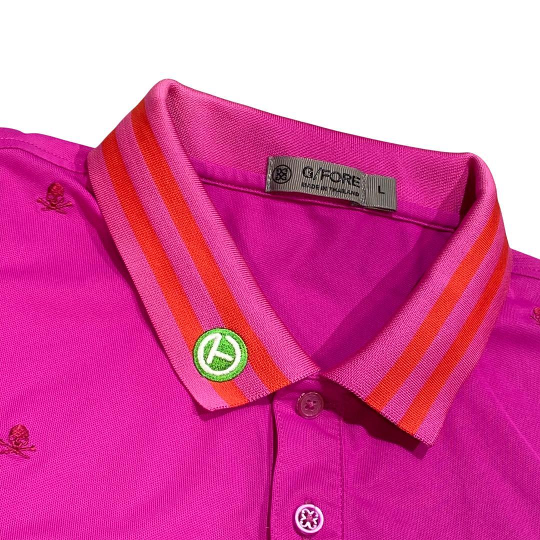 スコッティキャメロン×ジーフォア 半袖 ストレッチ ポロシャツ L ピンク