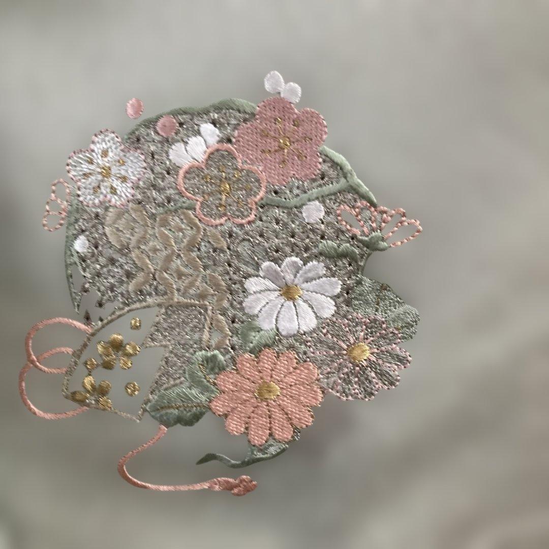 新品　三越　百貨店扱い　汕頭刺繍　相良　花丸文様　絞り　人気色