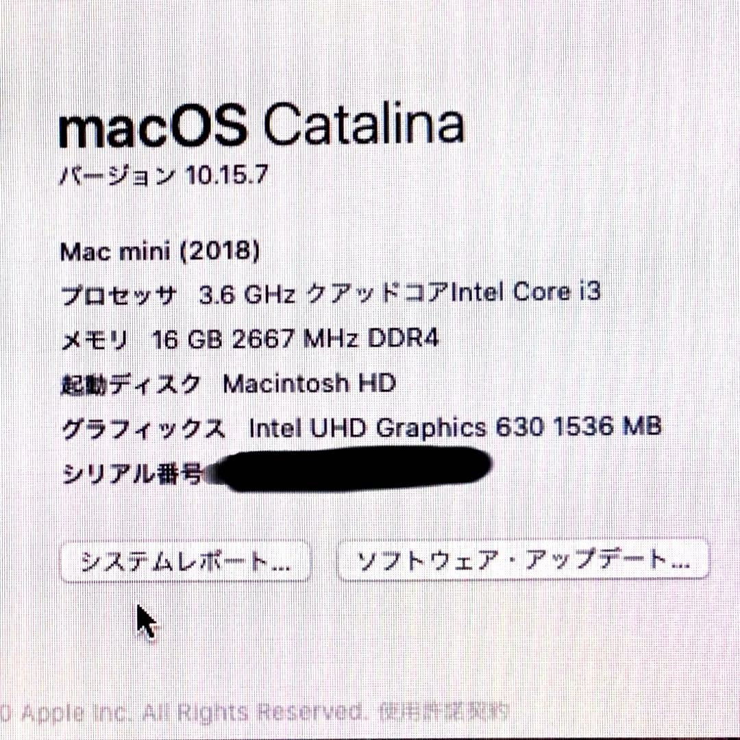 Apple Mac mini 2018 スペースグレー 本体 電源ケーブル