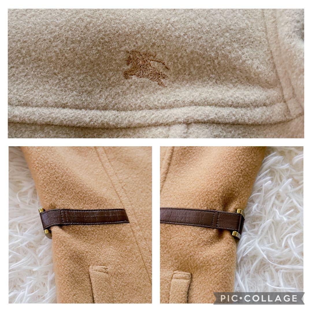 BURBERRY ショートコート アンゴラ混 ノバチェック ホースロゴ フード