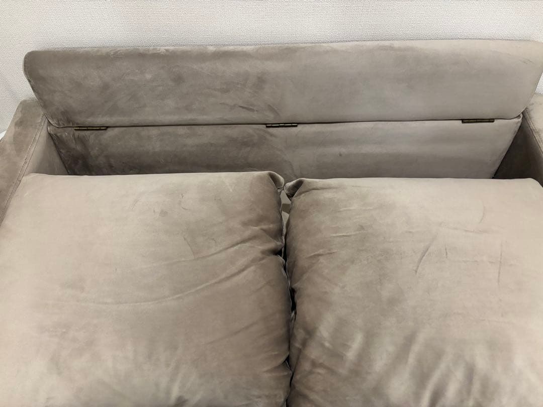 [2/15まで]LOWYA 2人掛けソファ　幅115.5cm ベルベット調