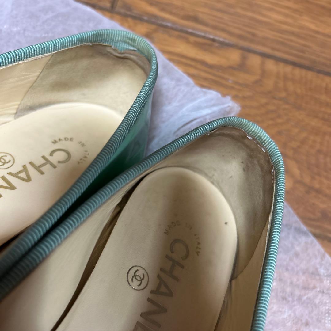 CHANEL ミントグリーン バレエシューズ　39