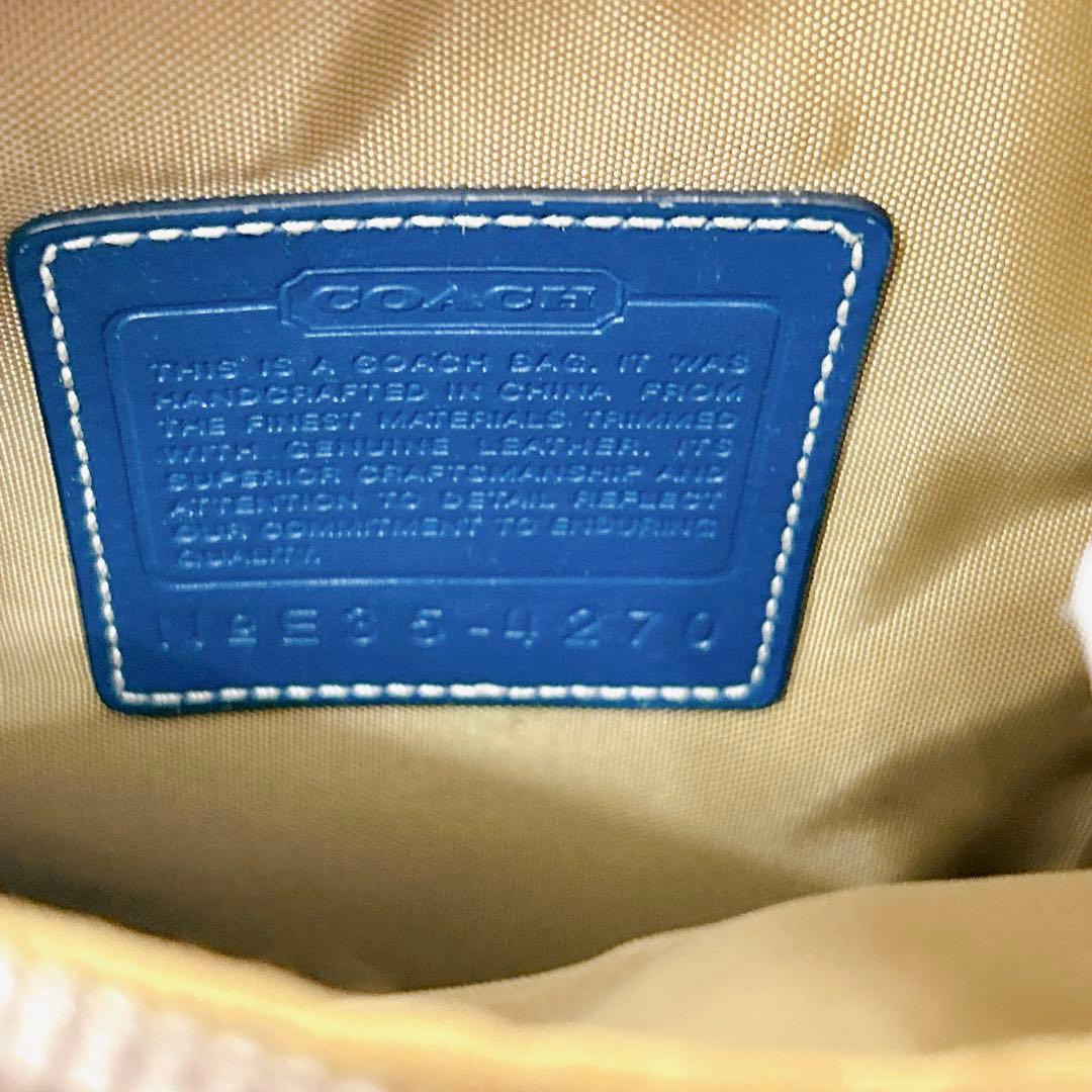 美品✨COACH コーチ シグネチャー 多収納 ショルダーバッグ ブルー