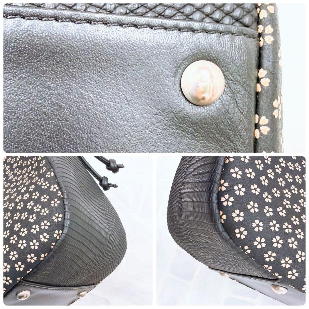 【shino】印傳 バッグ ショルダーバッグ ハンドバッグ 2WAY 柄