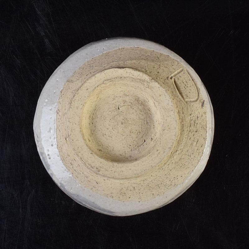 北大路魯山人作　志野焼　草文　茶碗　仕覆付　共箱　M　R9329