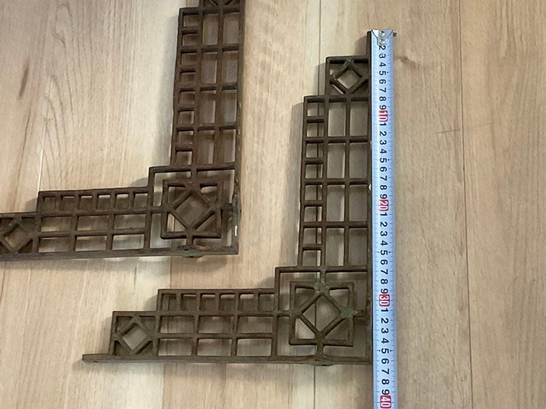 ヴィンテージ　アングル　L字型棚受け　アイアンブラケット　古鉄　古道具