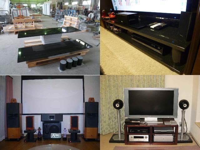 天然大理石　オーディオボード【グリーン】170×250×52●5面磨き●ペア