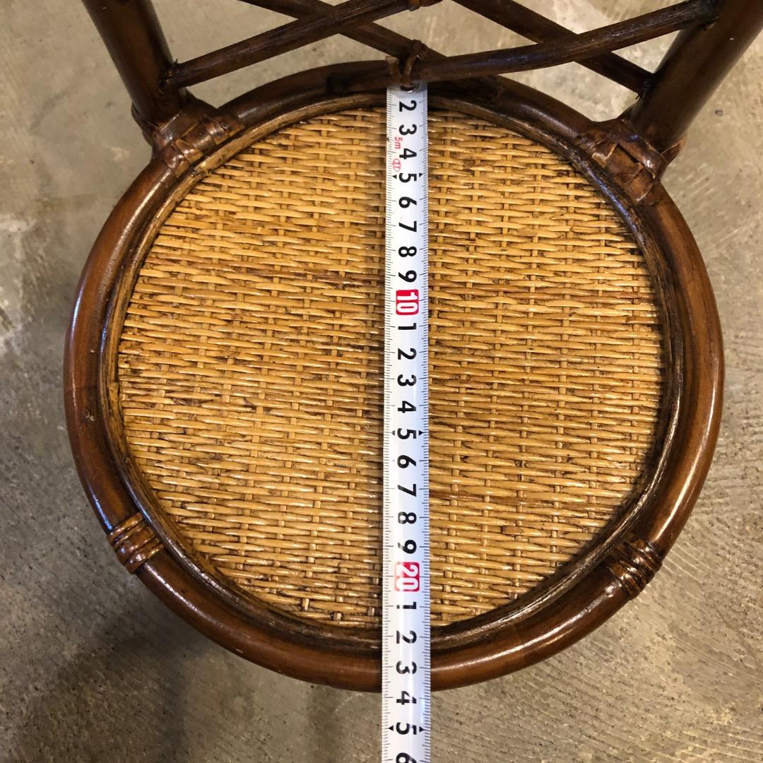 ラタン ハイバックスツール　ミニ椅子　インテリア用　ティスプレイ　花台