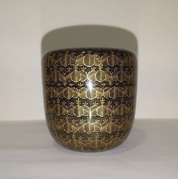 『沈金桐』前志芸男　輪島塗　沈金　桐 中棗　茶道具　茶器　的々斉　永田宗伴書付