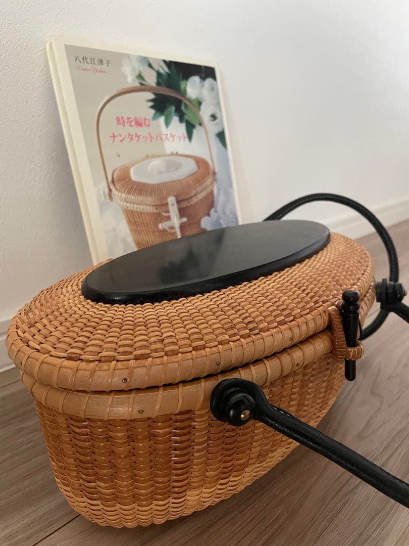 ナンタケットバスケット　10インチ　オーバル　蓋付きバスケット