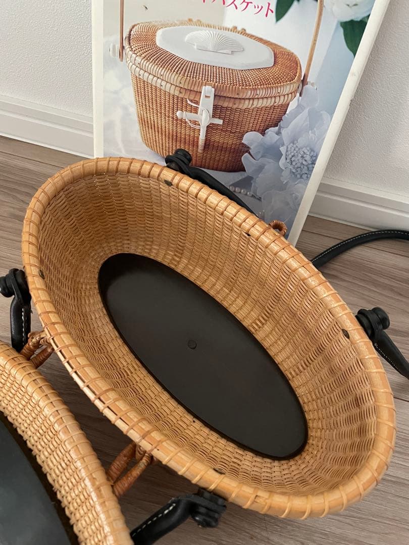 ナンタケットバスケット　10インチ　オーバル　蓋付きバスケット