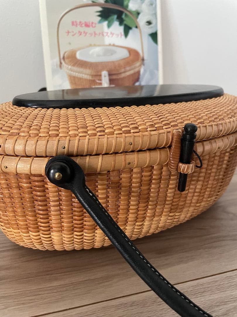 ナンタケットバスケット　10インチ　オーバル　蓋付きバスケット