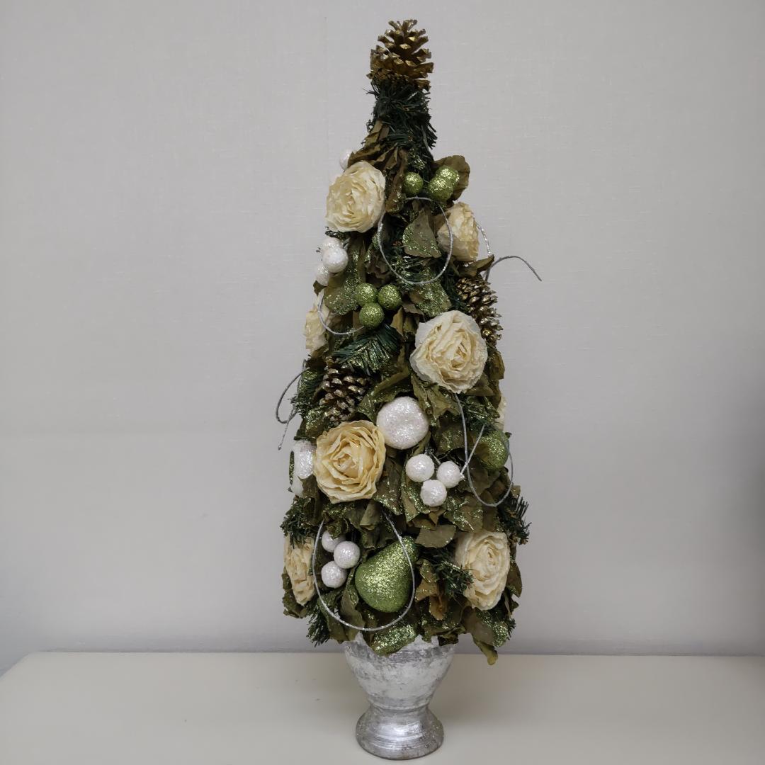 約66cm　トピアリー　造花　フラワー　グリーン　大きい　レアカラー