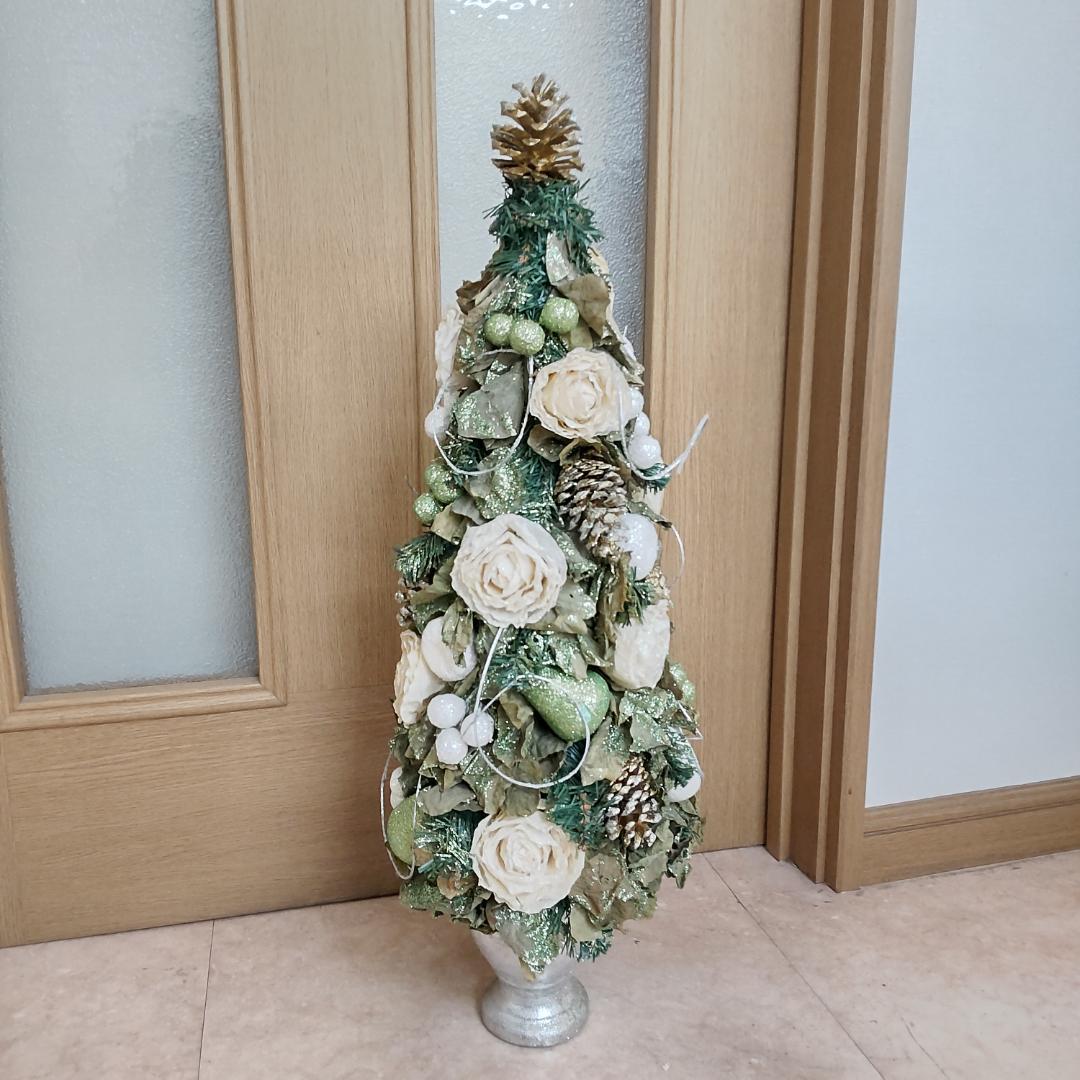 約66cm　トピアリー　造花　フラワー　グリーン　大きい　レアカラー