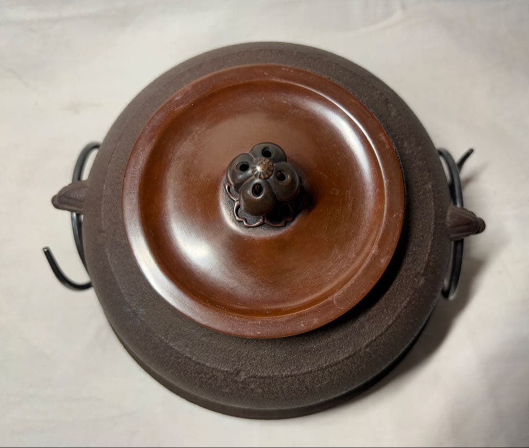 金森紹栄 唐銅朝鮮風炉 釜 風炉 茶道具 共箱付き